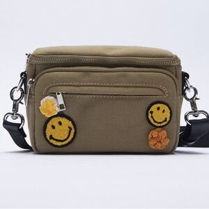 Zara - Smiley Canvas Crossbody Bag